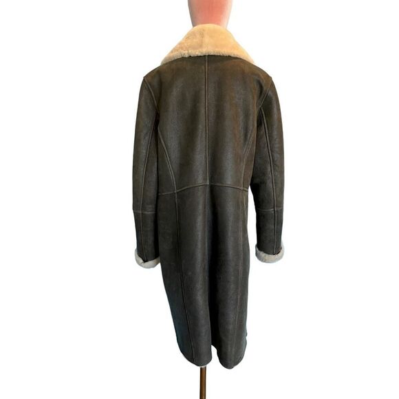 Made in Turkey Peruvian Connection Mid-Length 100% Shearling Coat Jacket Brown L - Picture 6 of 15